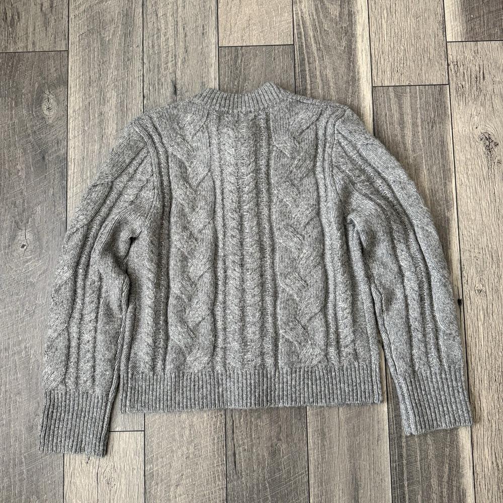 J.Crew Cardigan Coquette Sweater Gray Wool Alpaca Blend Cottage Preppy Womens M - Picture 7 of 16